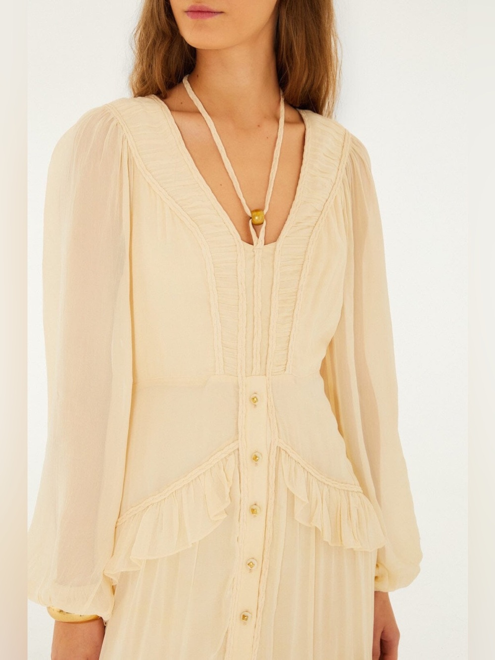 Farm Rio: Butter Yellow Ruffled Buttoned
Maxi Dress - Picture 4 of 9